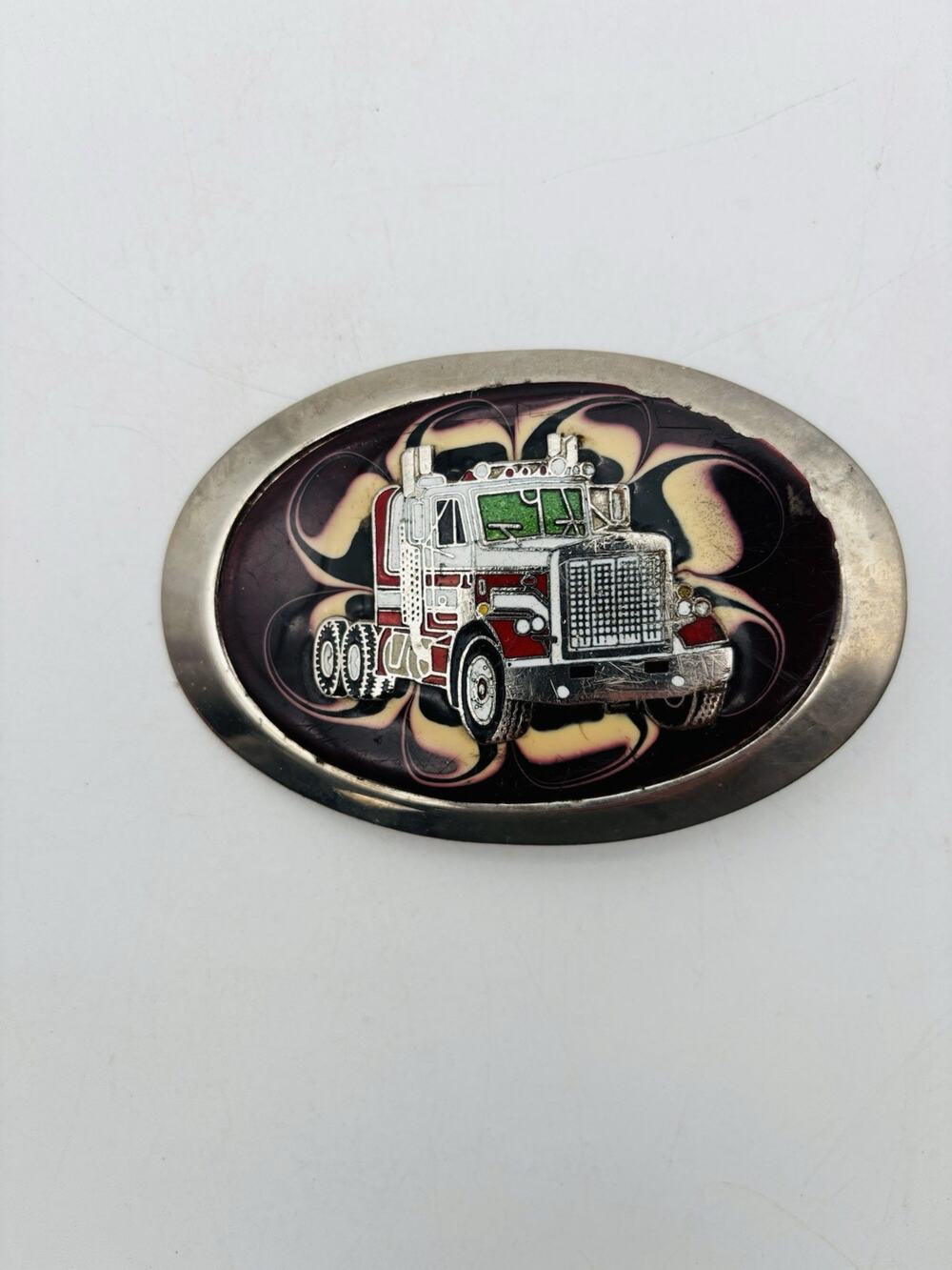 Trucking Company Semi Truck Trucker Driver Vintage Oval Belt Buckle